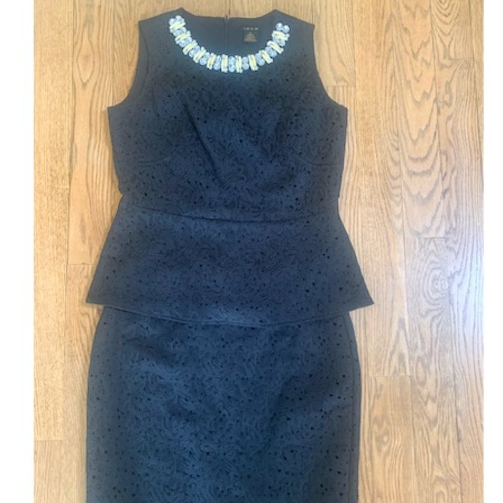 IMAN 2-piece black eyelet top with matching skirt size 12